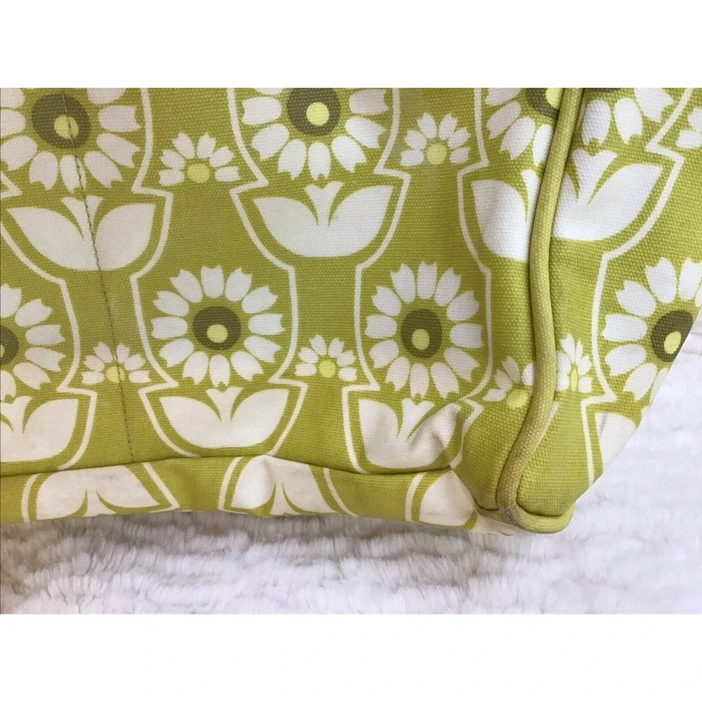 Petunia Pickle Bottom Diaper Bag Big‎ Tote Washable Vinyl Limey Yellow Crossbody